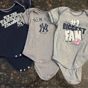 New York Yankees Baby Onesies - Set of 3